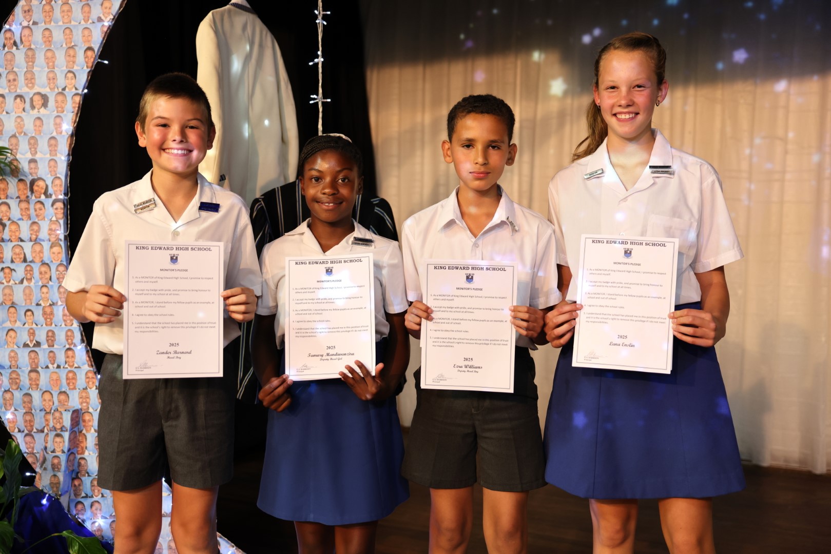 Zander Barnard Head Monitor Tamary Mandiwanzira Deputy Monitor Ezra Williams Deputy Monitor and Lana Enslin Head Monitor