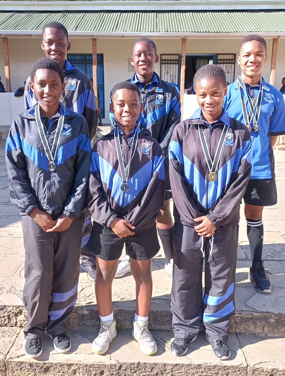 Medal winners at KZN Athletics Championships. Ngcali Matheza Luthando Mhxosa Khumo Qhu Luyanda Shabalala Tumelo Tsabo Tania Mandiwanzira