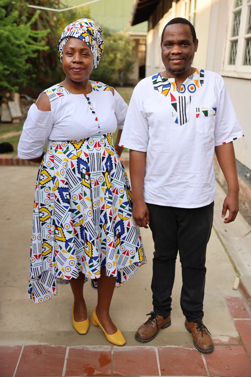 Mrs Moyo Mr Ndlovu on Heritage day at KEHS