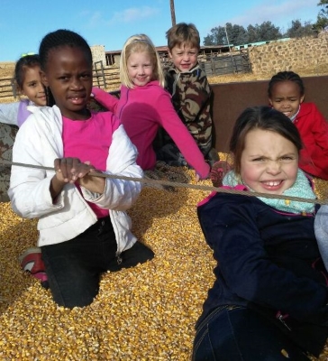 Grade 2s enjoying their farm outing